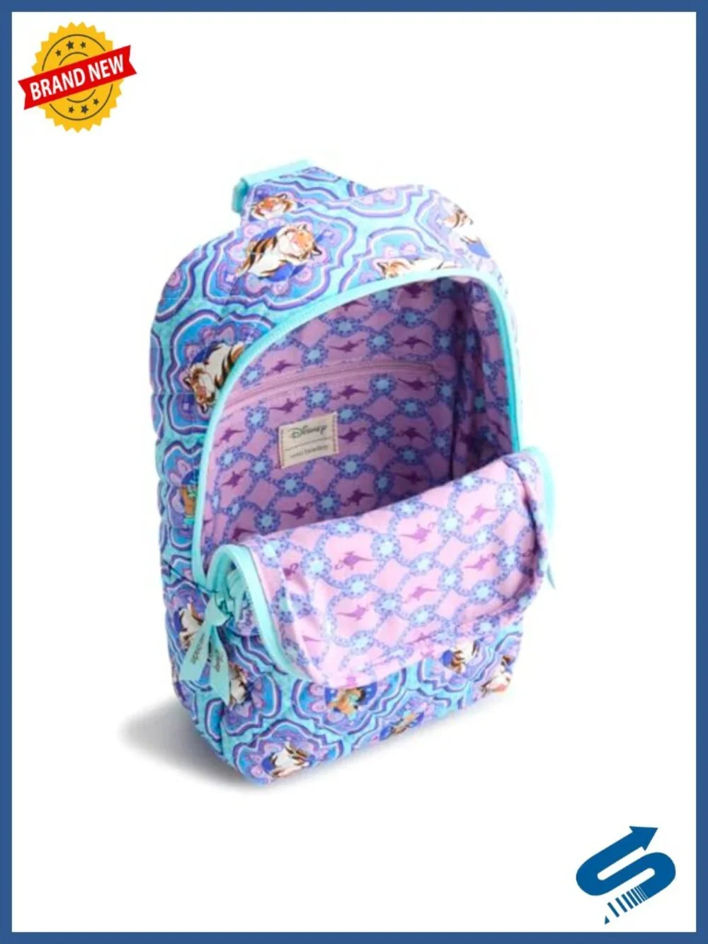 Quilted Cotton Sling Backpack Crossbody Purse with Zipper Compartments for